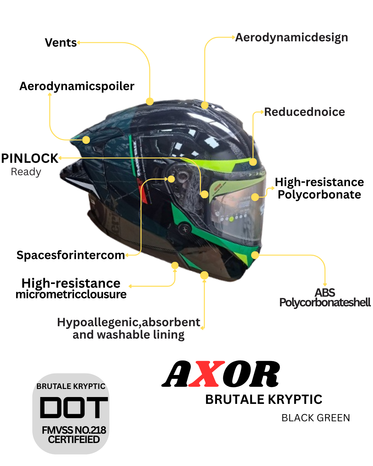 Axor Brutale Ryden Helmet | Dual Spoiler | ECE 22.06 Certified - Image 2